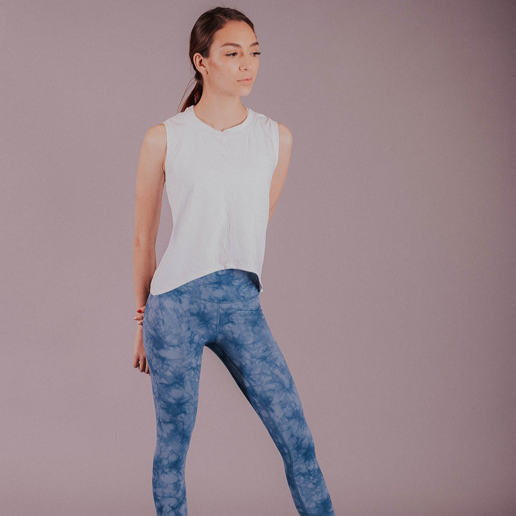 Lululemon light blue, tie-dye leggings